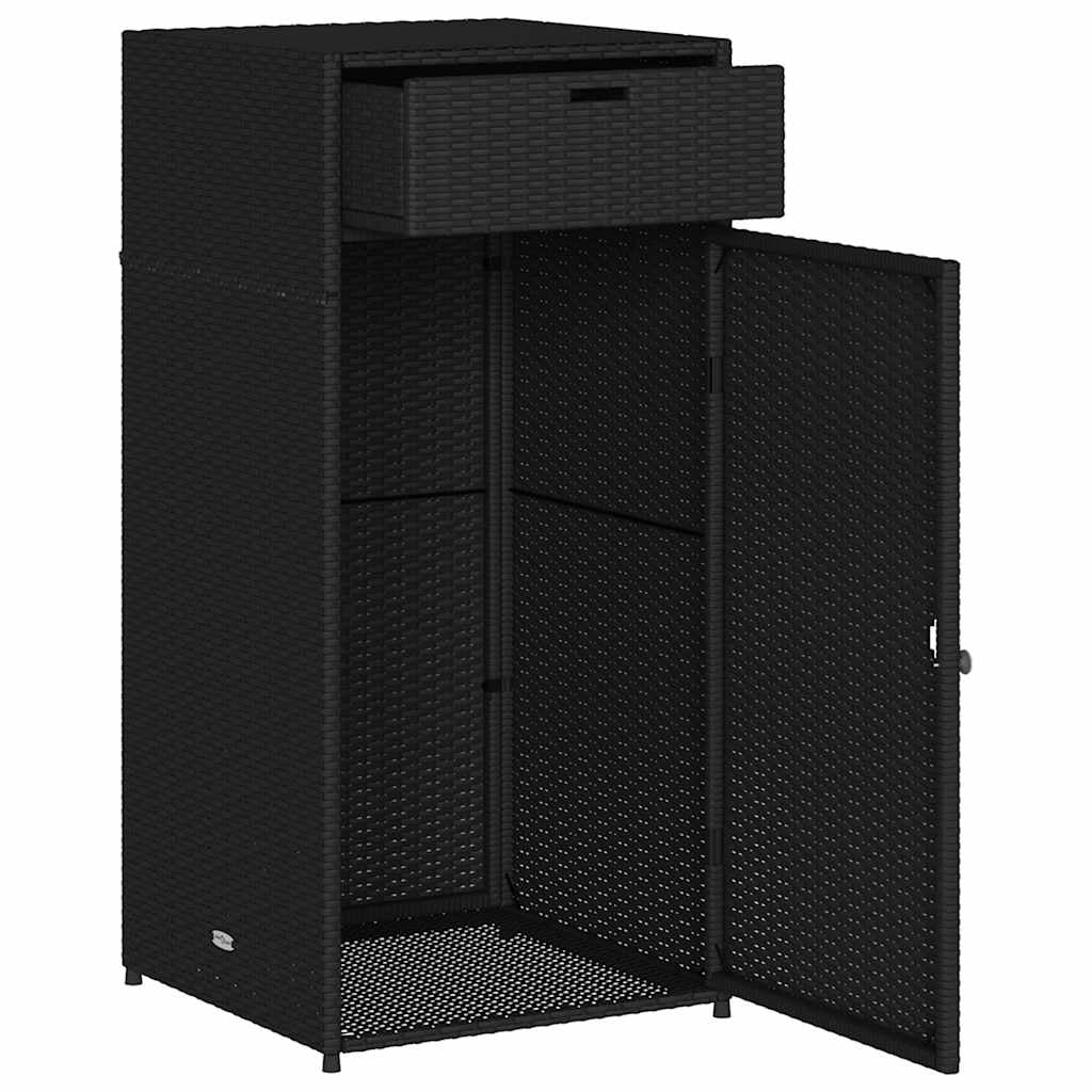 vidaXL Patio Storage Cabinet, PE Rattan Beige, 21.70 x 21.70 x 43.70 in