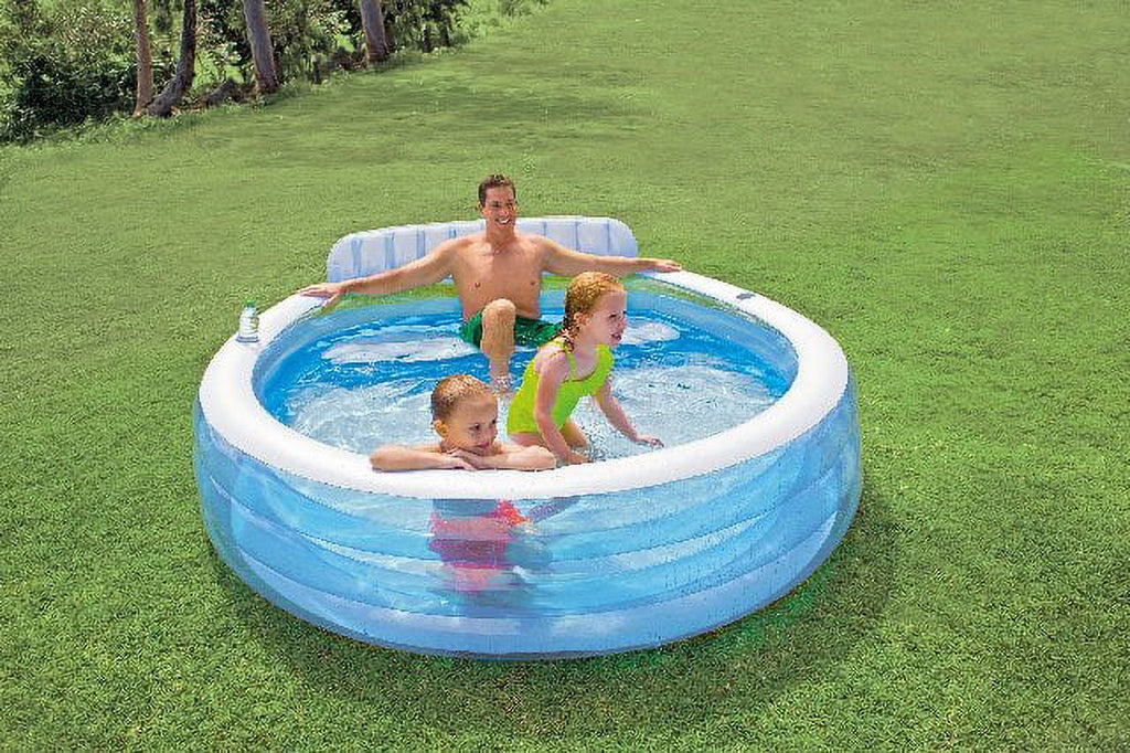 Pataugeoire familiale gonflable Intex Swim Center, 224 cm x 216 cm x 76 cm, pour les 3 ans et plus