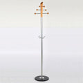 72" x 14" Metal Tube & Marble Base Coat Hanger, Silver