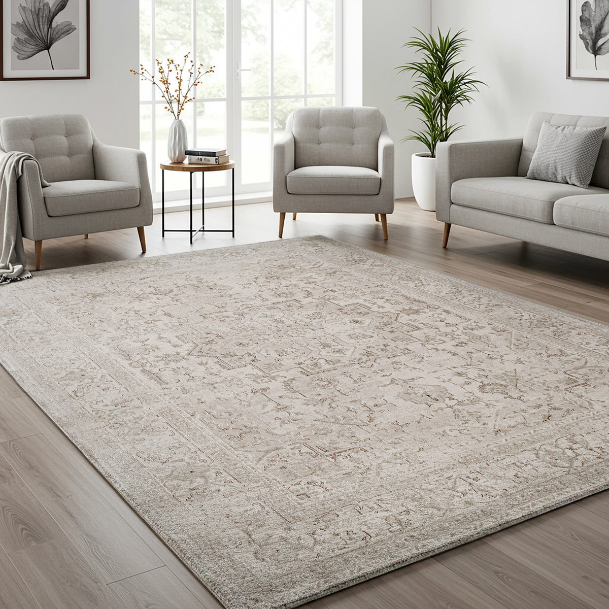 Divina Area Rug, Onida Cream, 6'6" x 9'
