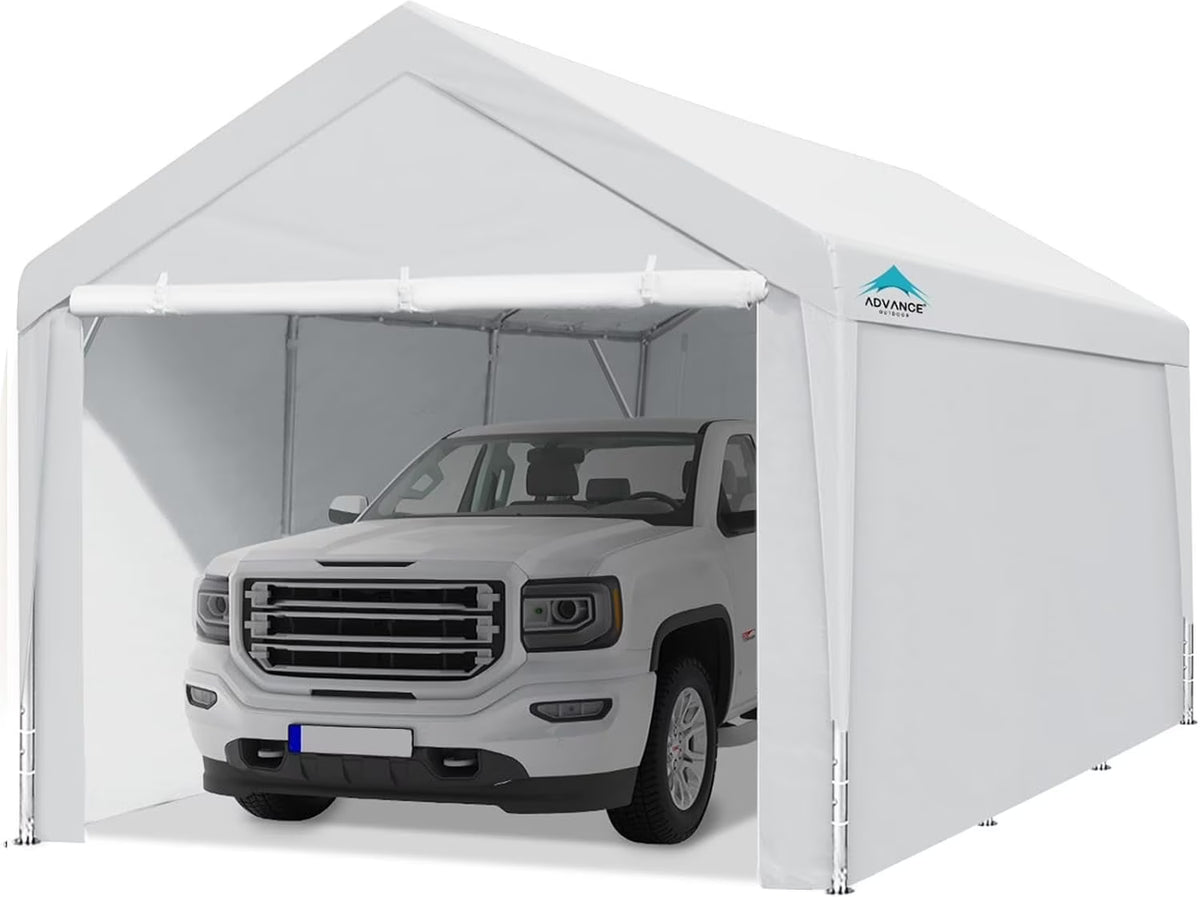 Advance Outdoor 10 x 20 x 95-11 White Heavy Duty Carport