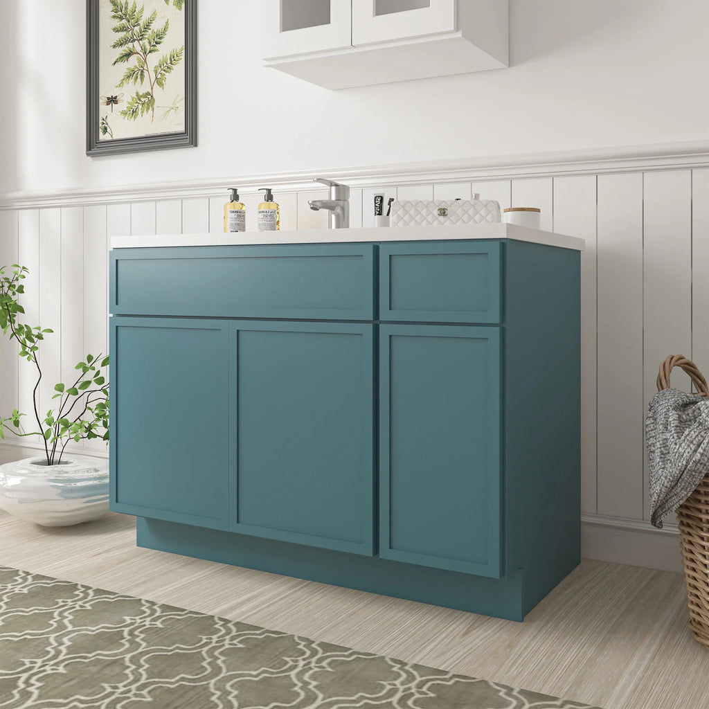Meuble-lavabo de salle de bain 45 po l x 21 po P x 32,5 po H sans comptoir, brun