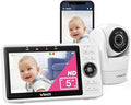 VTech VM901 Smart WiFi Baby Monitor with 1080p FHD Camera and 5″ HD IPS Display, Free App, Remote Pan Tilt Zoom, Night Vision, Motion Detection Alerts