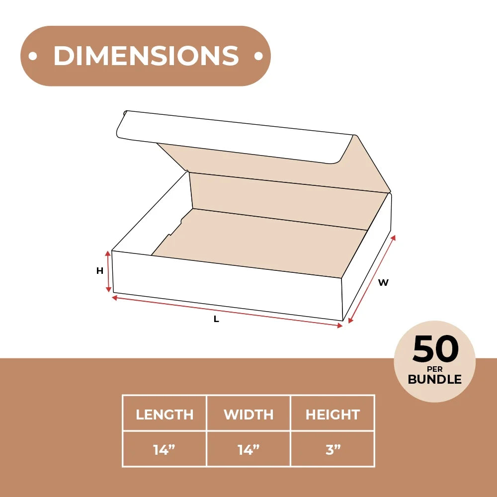 SSBM 14" x 14" x 3" ECT-32B White Literature Shipping Mailers 50/Case