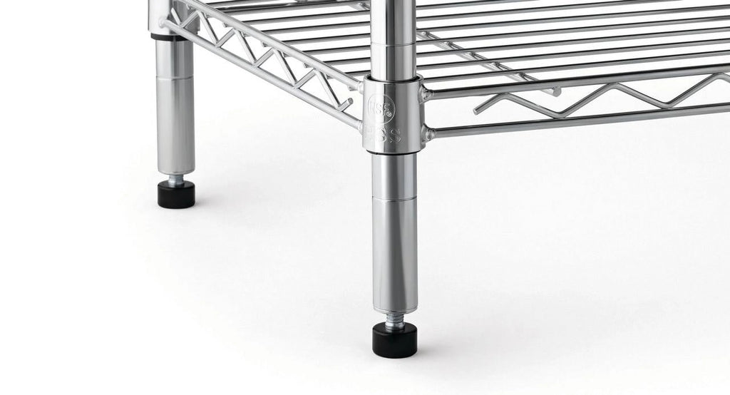 Hyper Tough Chrome Wire Shelf 4-Tier Heavy Duty 72"H x 48"W x 18"D, 2400lbs Total Capacity