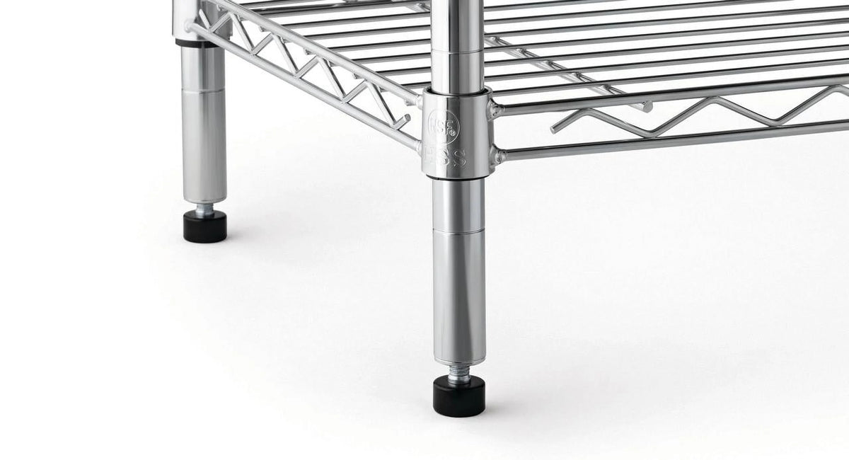 Hyper Tough Chrome Wire Shelf 4-Tier Heavy Duty 72"H x 48"W x 18"D, 2400lbs Total Capacity