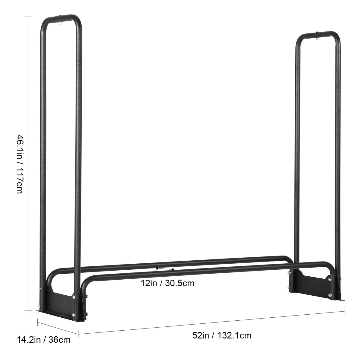 BENTISM 4.3ft Outdoor Firewood Rack with Cover Firewood Holder 52" x 14.2" x 46.1"