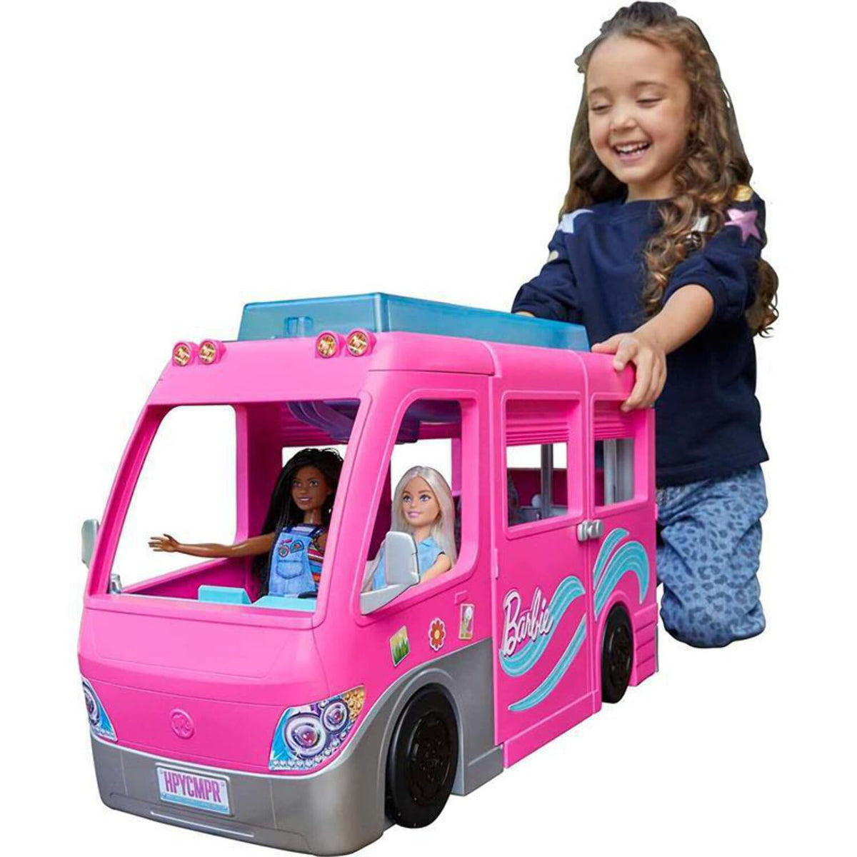 Barbie Dream Camper Van Playset with Pets, Pool & Slide – 60+ Accessories for Ages 3+