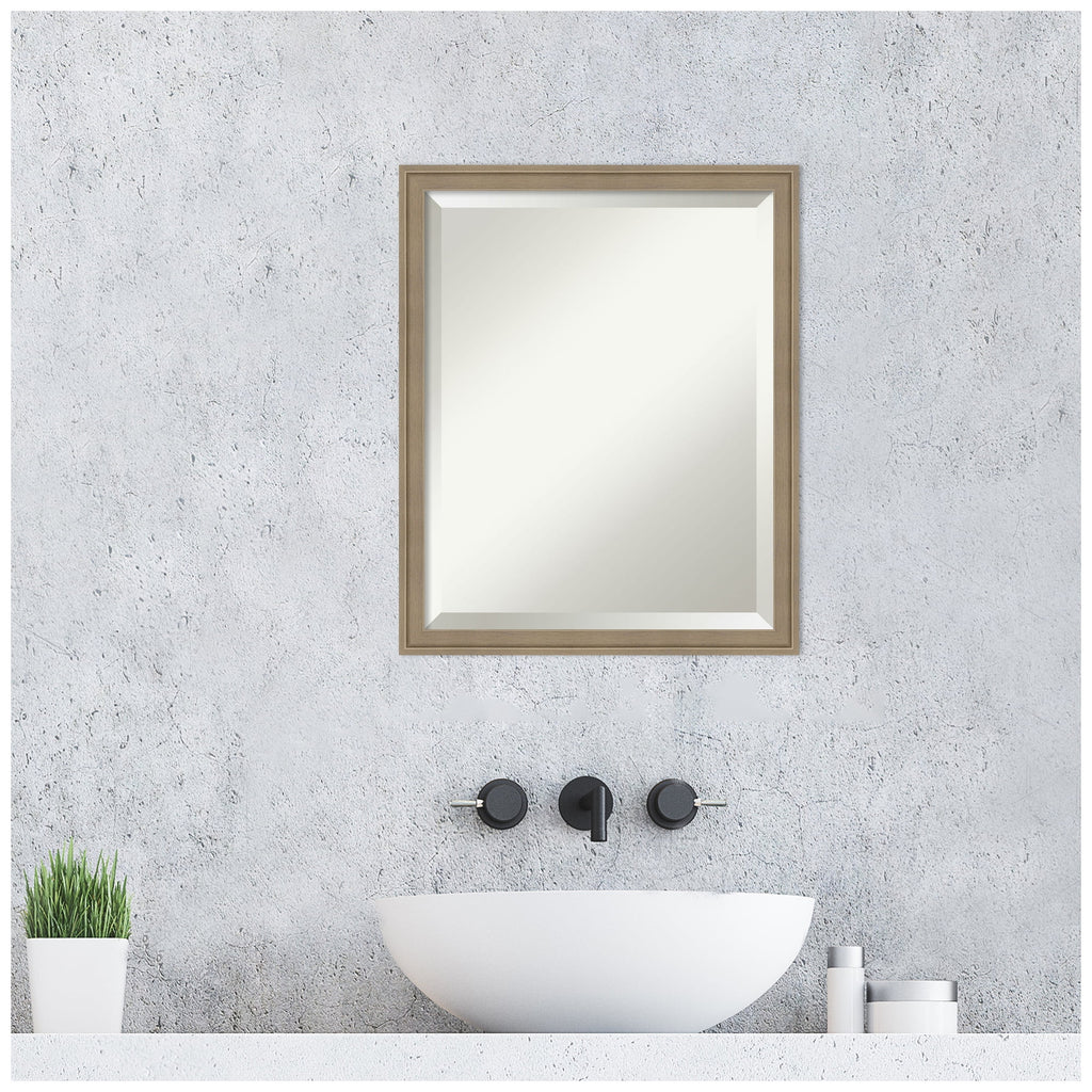 Amanti Art Florence Silver Beveled Wall Mirror 31.75 x 41.75 in.
