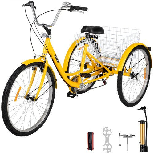 2025 Adult Tricycle 26 7 Speed 3 Wheel Trike Bicycle Bike Cruise w Basket Shooping