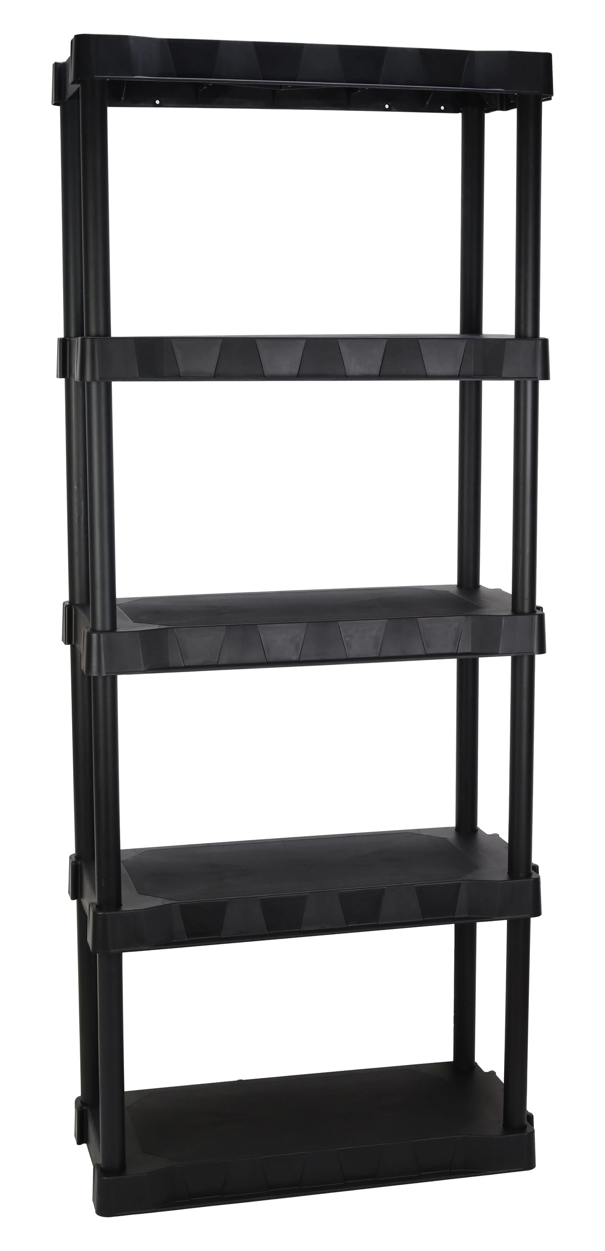 Hyper Tough Plastic 5-Tier Storage Shelf Unit 68.8"H x 30"W x 13.88"D, 350lb Total Capacity, Black