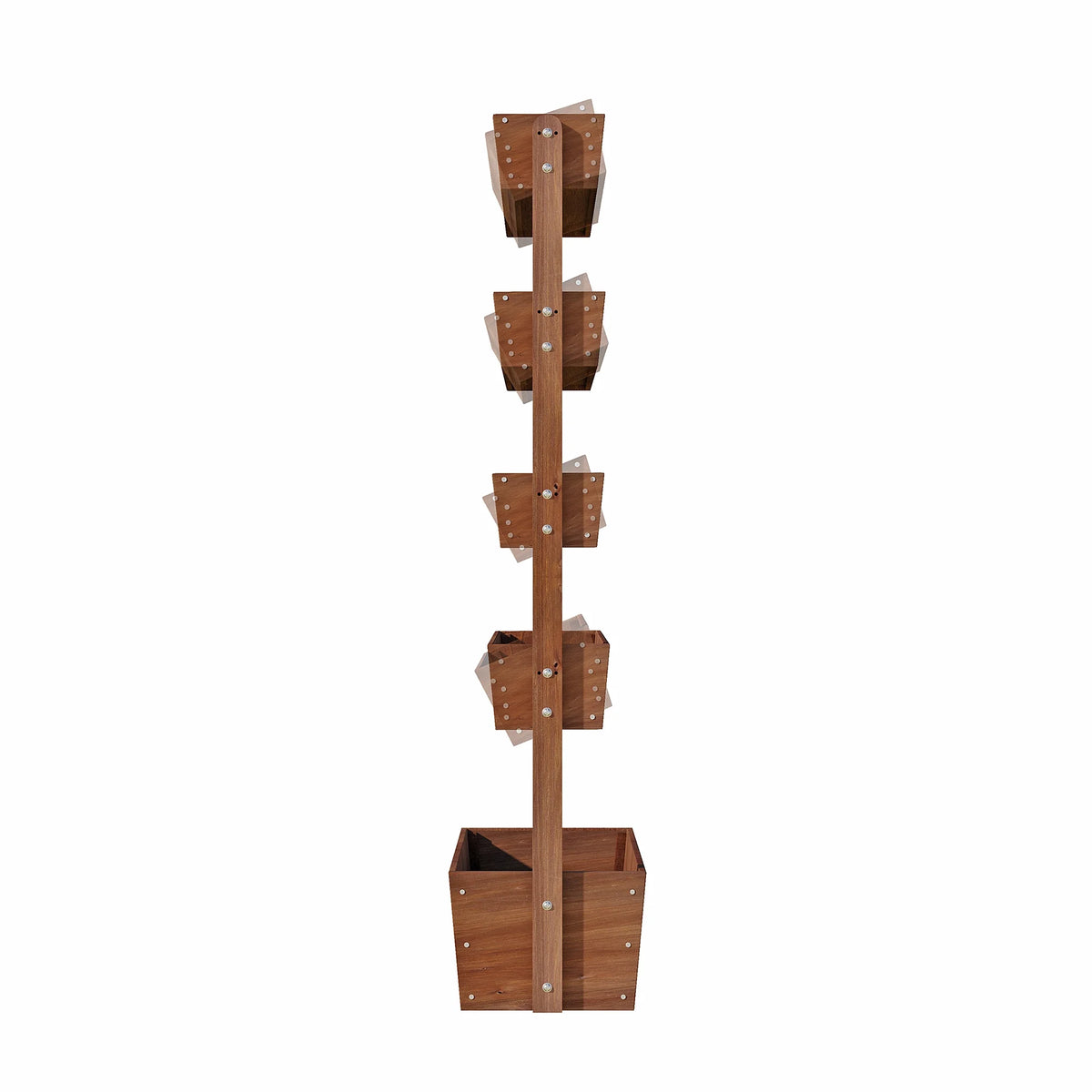 Jardinière surélevée Wilk 33,7 x 17,7 x 46, potager vertical en bois à 3 niveaux pour jardin, terrasse, balcon