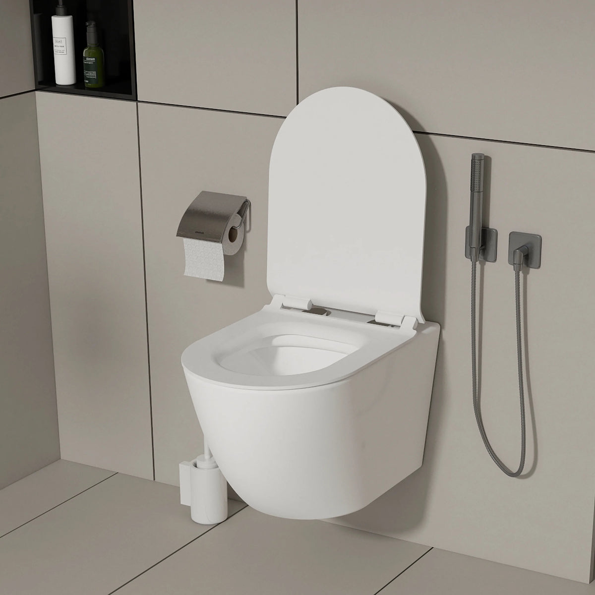 MEJE#MJ-2003R, Rimless Toilet Ceramic Nano Coating Hanging Toilet Wall Hung Toilet Bowl 21.65 x 14.17 x 14.96 inches Glossy Finish