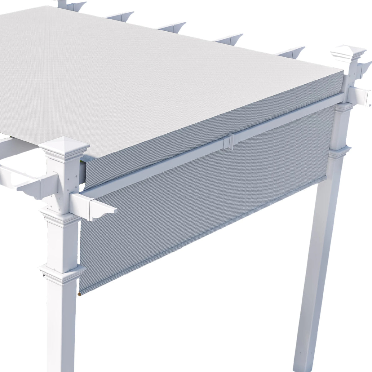 Vita 120"L x 120"W x 108"H Vinyl Malibu Canopy Pergola, White, VA42057