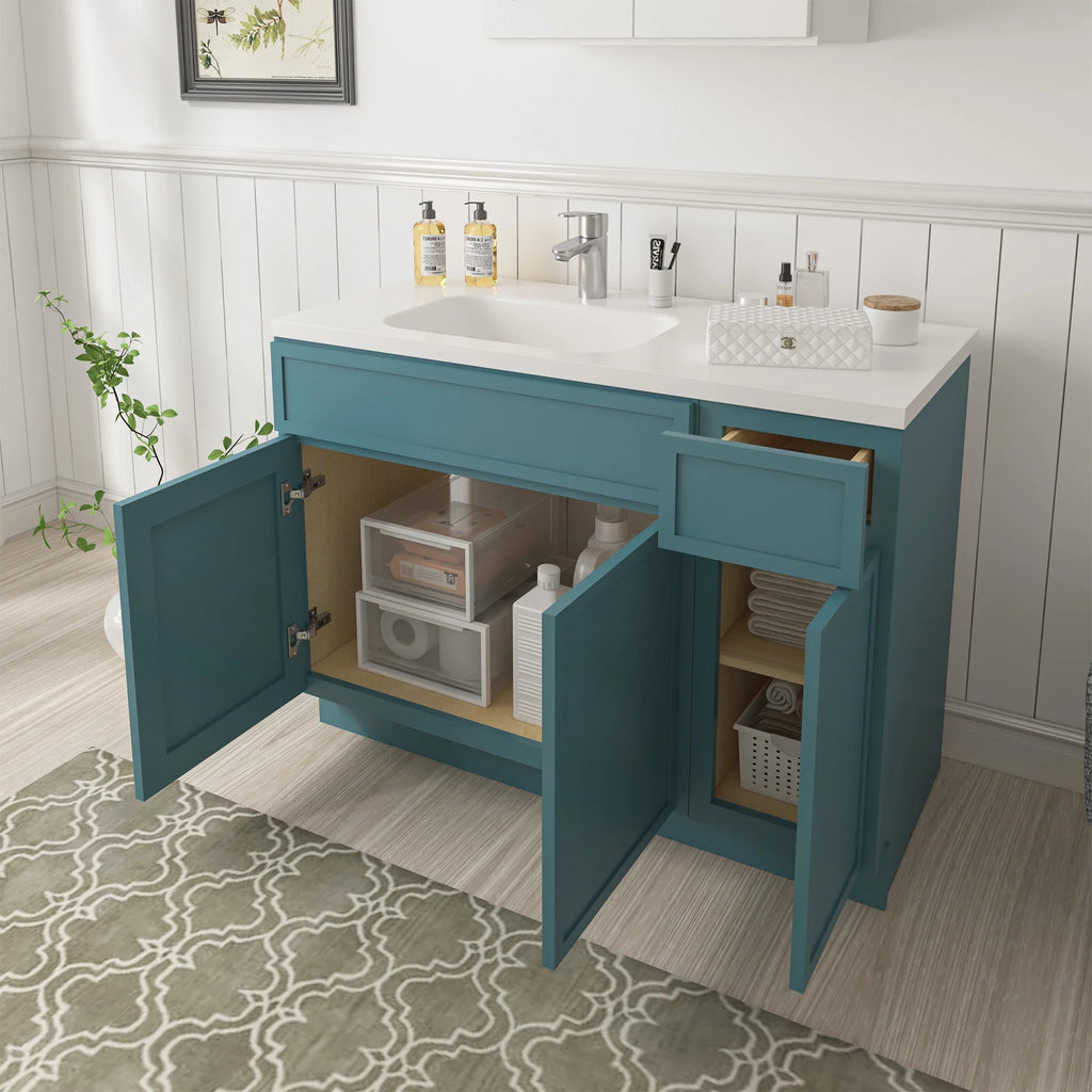 Meuble-lavabo de salle de bain 45 po l x 21 po P x 32,5 po H sans comptoir, brun