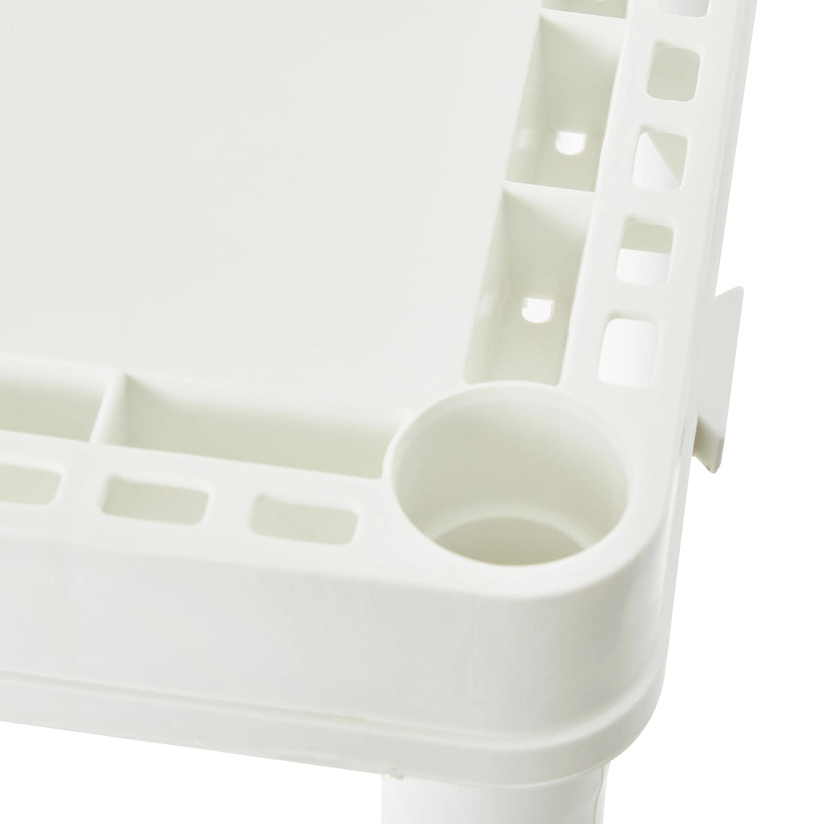 Gracious Living 4 Shelf Fixed Height Solid Light Duty Resin Storage Unit 24 x 12 x 48", White (4 Pack)