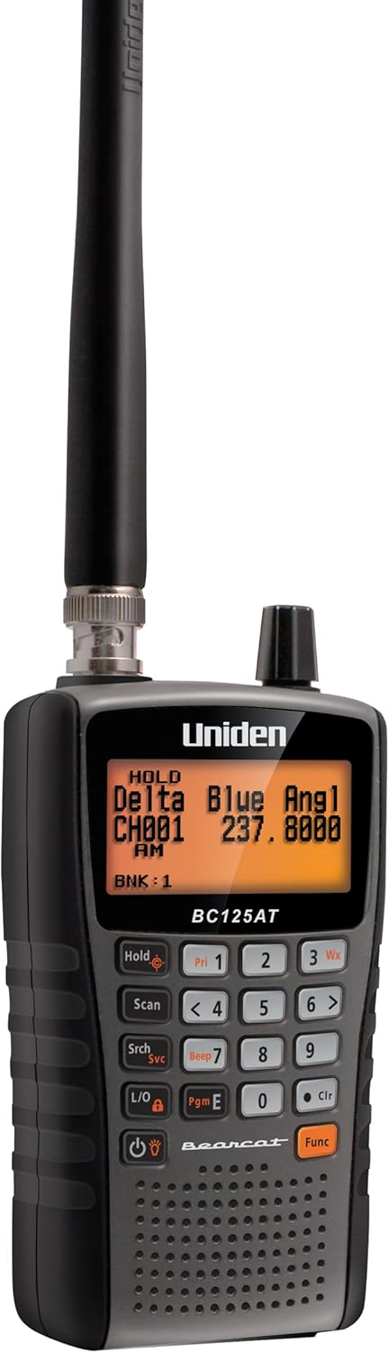 Uniden BC125AT Bearcat Handheld Scanner, 500 Channels, Close Call Technology, Aviation/Marine/Railroad/NASCAR, Non-Digital Public Safety