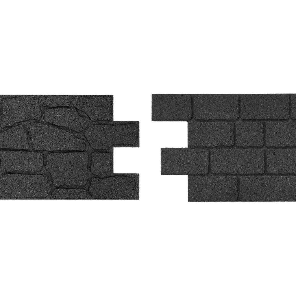 GroundSmart 24" x 12" x 5/8" Black Interlocking Dual-Sided Rubber Paver, 9 Pack