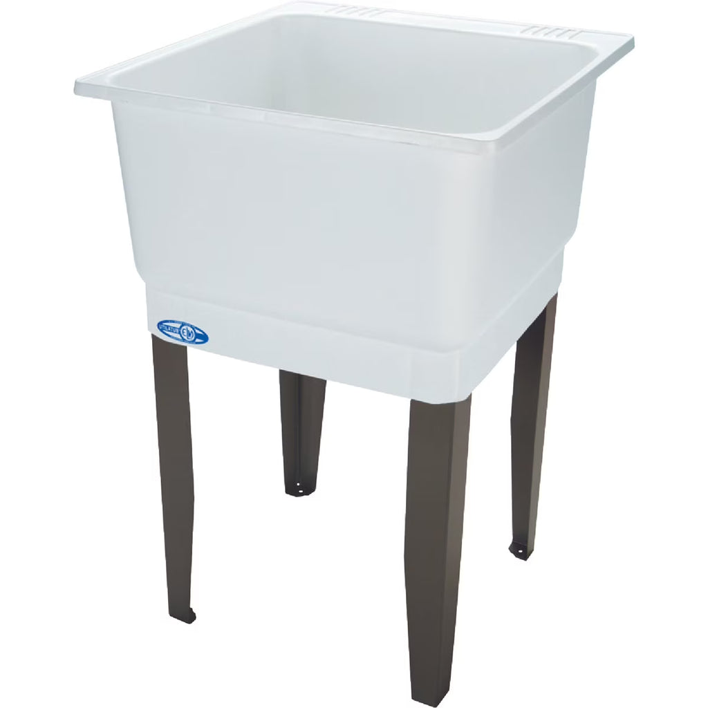 Mustee UtilaTub 20-Gallon Floor-Mount Laundry/Utility Tub, Sinks 33 X 23 X 25 IN., White