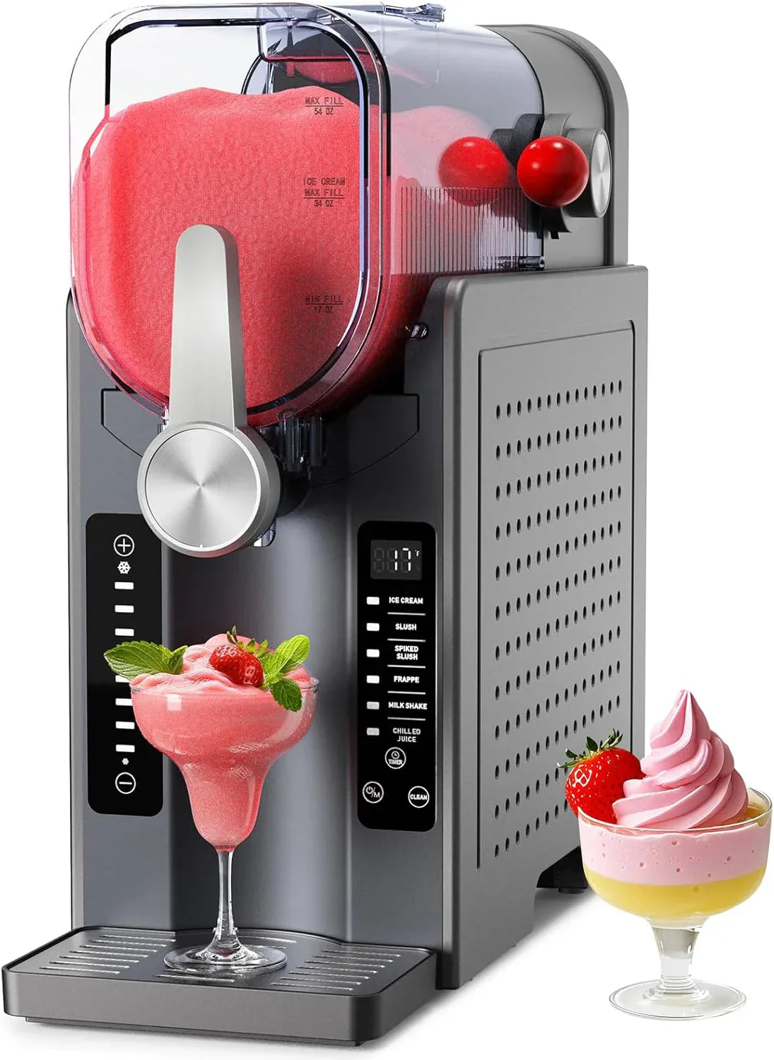 Slushie Machine Professional Frozen Drink Maker No Ice Needed Slushie Machine with LED Display