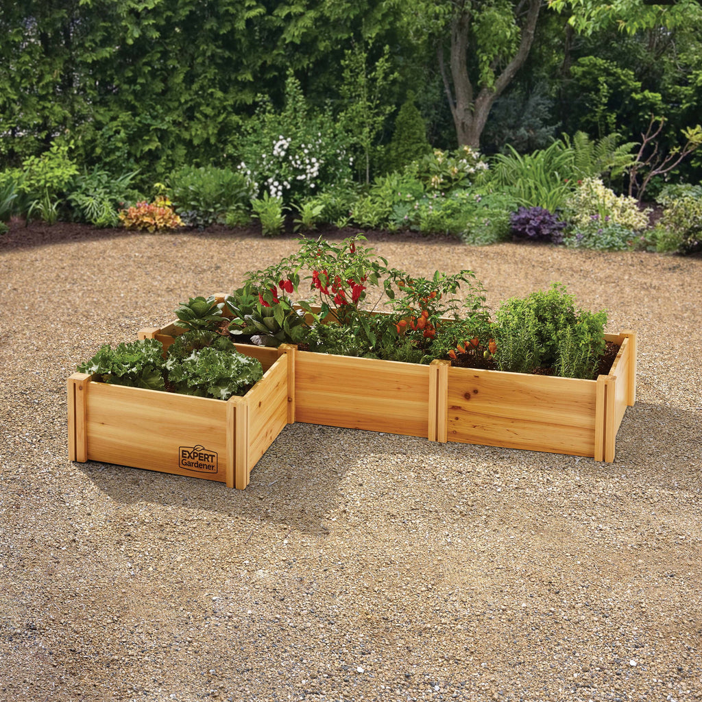 Jardinière d'extérieur en bois Expert Gardener, 2,25 m L x 0,6 m l x 27 cm H