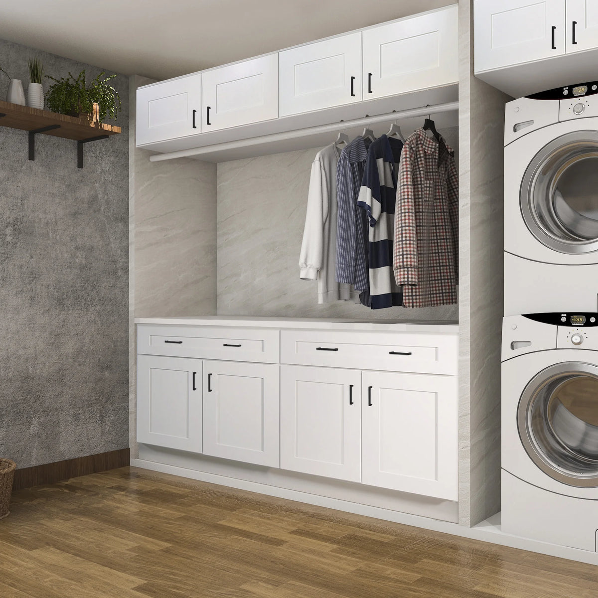 Design House Brookings Assembled Shaker Style Base Kitchen Cabinet (36" x 34.5" x 24"), Sherwin Williams White