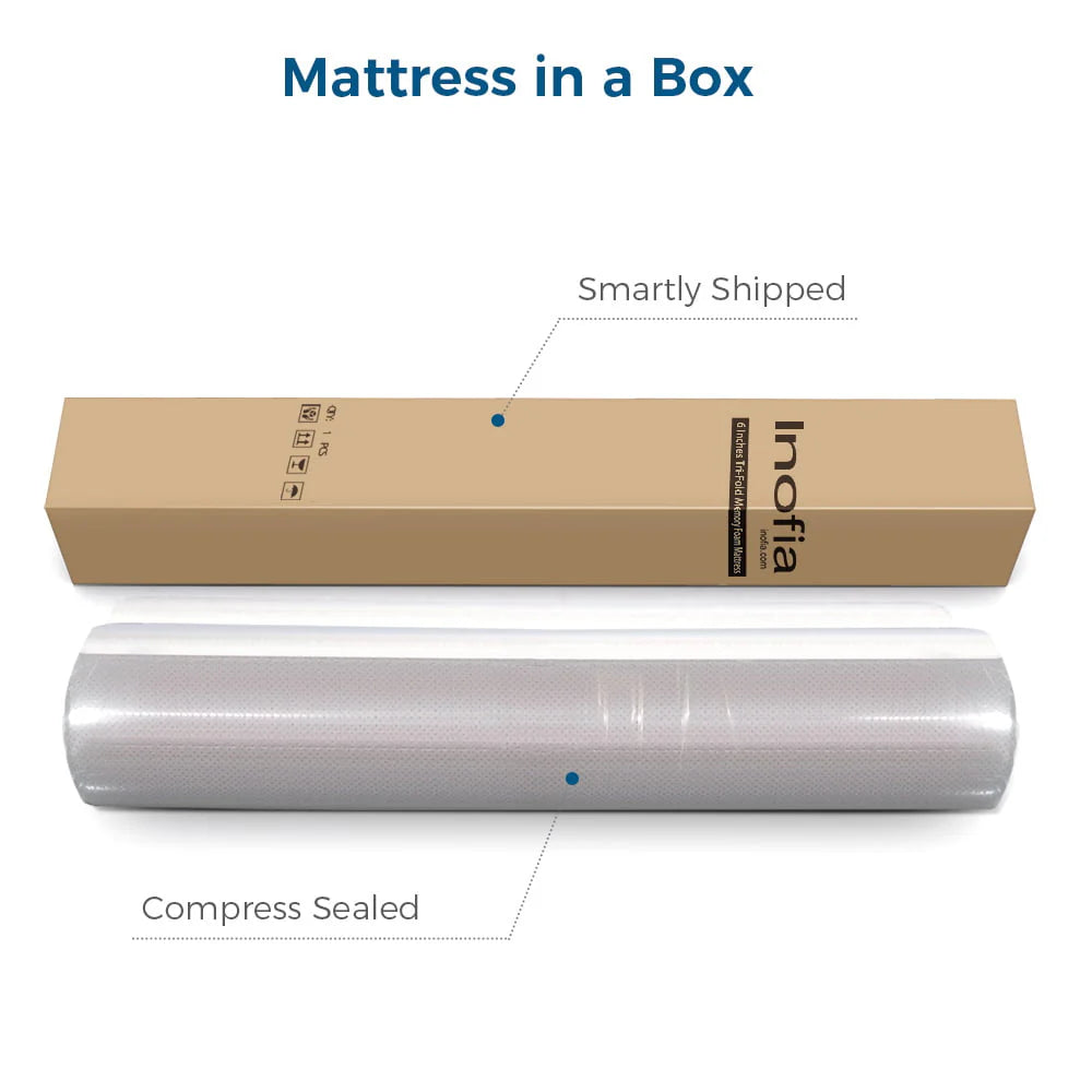 6 inch Queen Memory Foam Folding Mattress - 78" x 58" x 6"