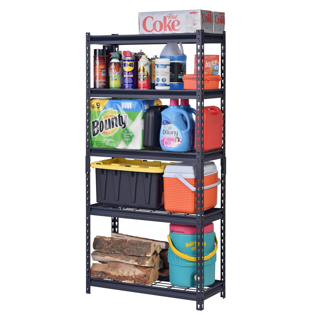 Muscle Rack 30"W x 12"D x 60"H 5-Tier Steel Shelving; 500 lb. Capacity per Shelf; Black