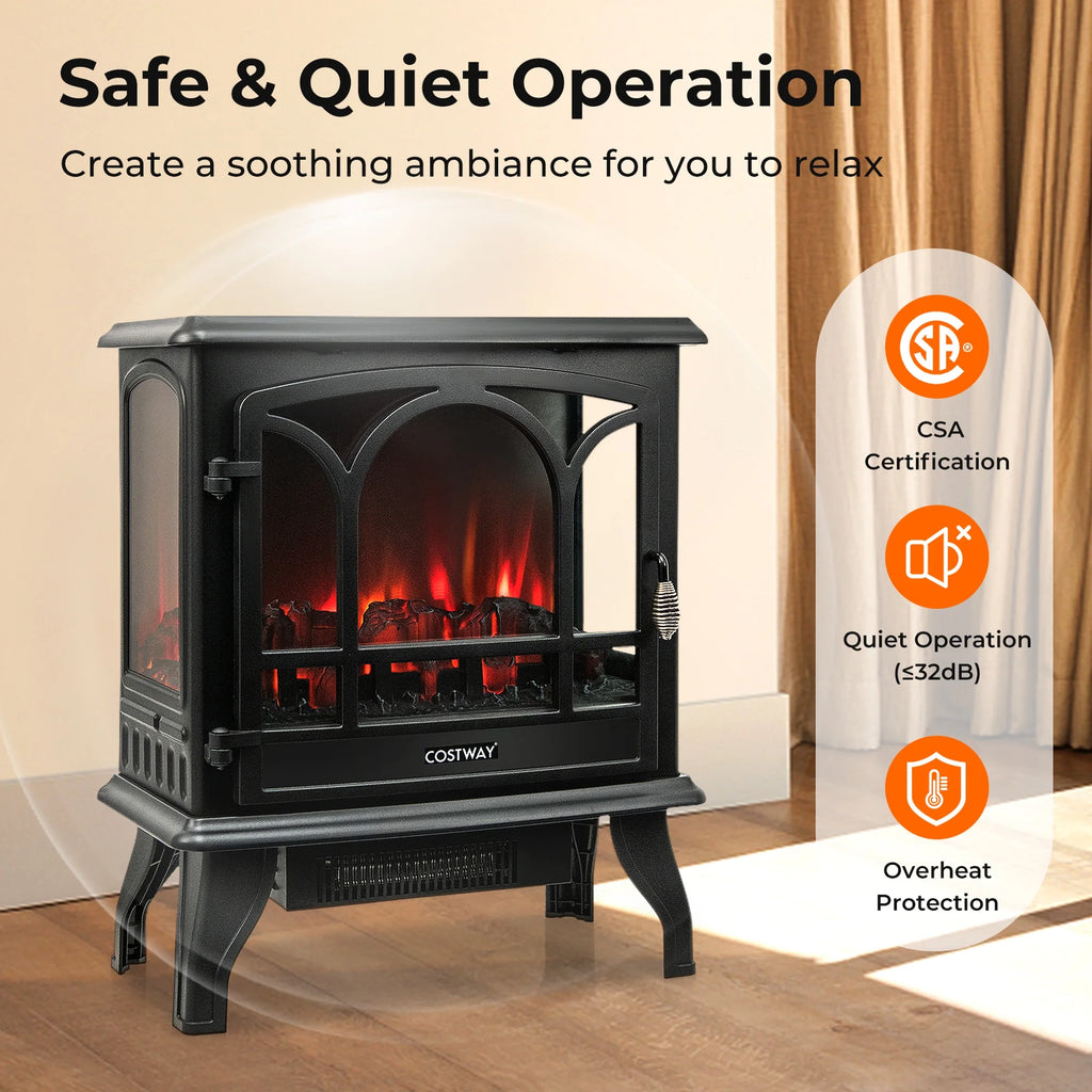 Costway 20'' x 23'' Freestanding 1400W Electric Indoor Fireplace