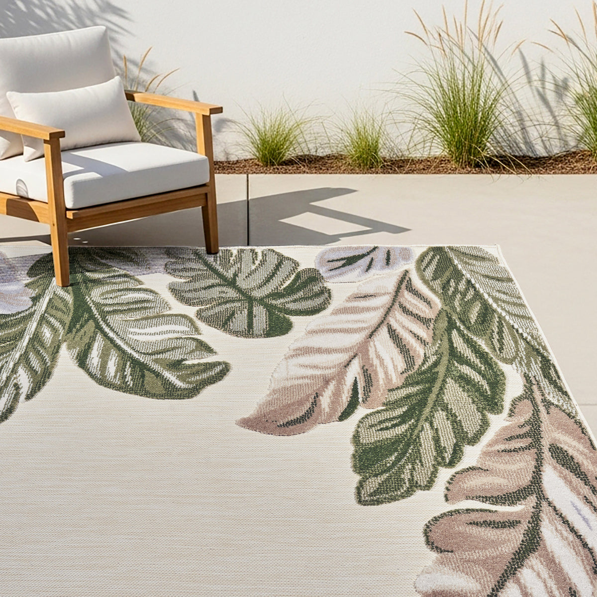 Laguna Indoor/Outdoor Area Rug, Molokai Ivory, 5'3" x 7'