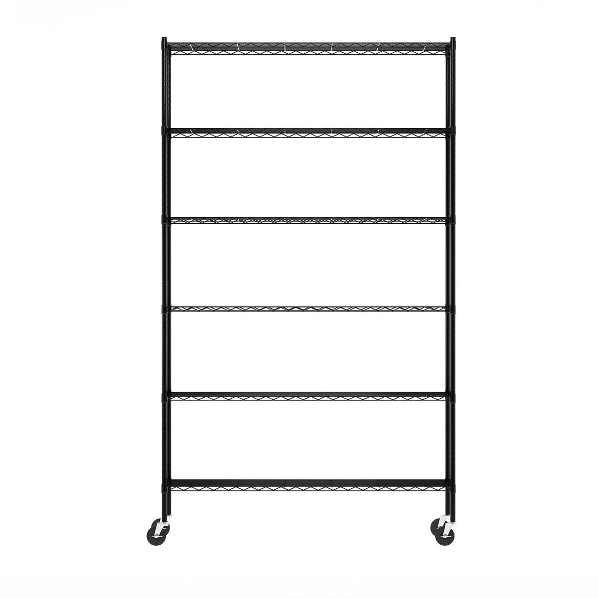 Furinno Wayar 6-Tier Metal Storage Shelf Rack, 48 x 18 x 82, Black