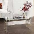 Ageszoe Coffee Table with Storage Shelf,Acrylic Modern Clear End Table,Kid's Table for Livingroom, 32"L x 16"W x 16"H"