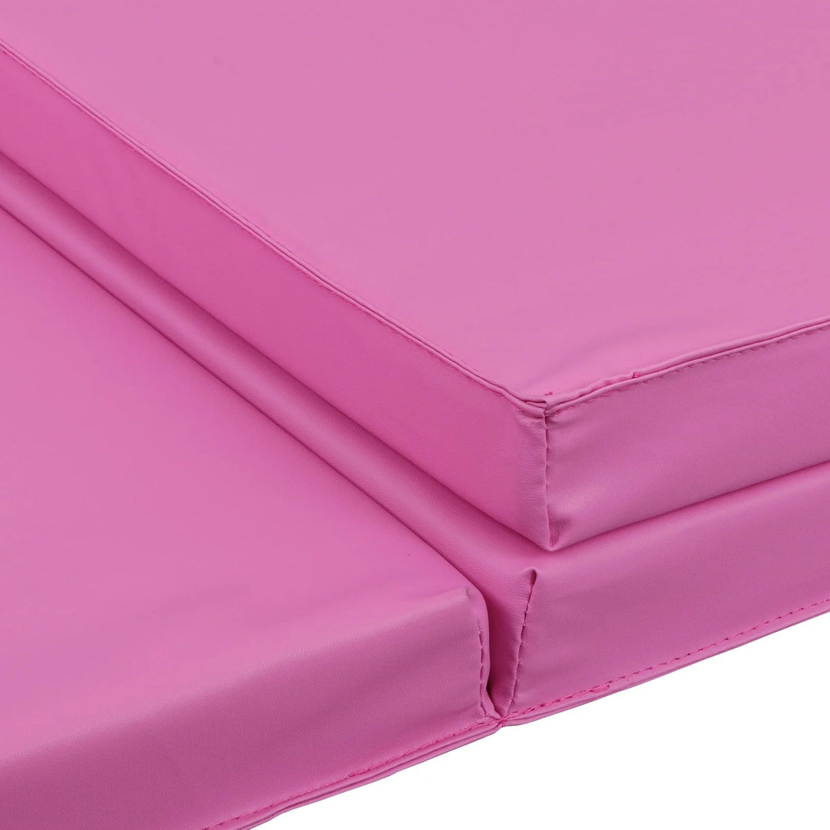 Tapis d'exercice et de yoga pliable ZENY 6' x 2' x 2" en cuir PU, antidérapant avec poignées de transport, rose