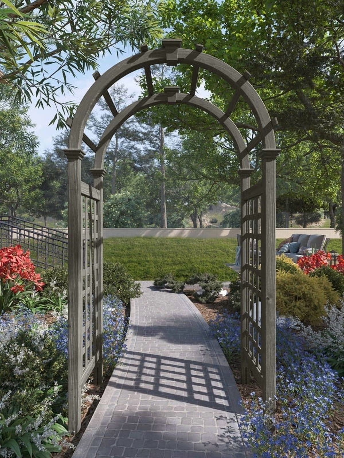 Pergola en cèdre, 47 po L x 24 po l x 88 po H, bois de rose, anthracite