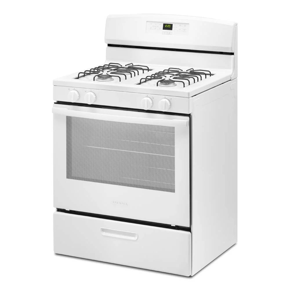 Brand New Amana(R) AGR6303MMW Gas Range with Bake Assist Temps, Dimensions 46" H x 30" W x 28" D, Weight 136lbs