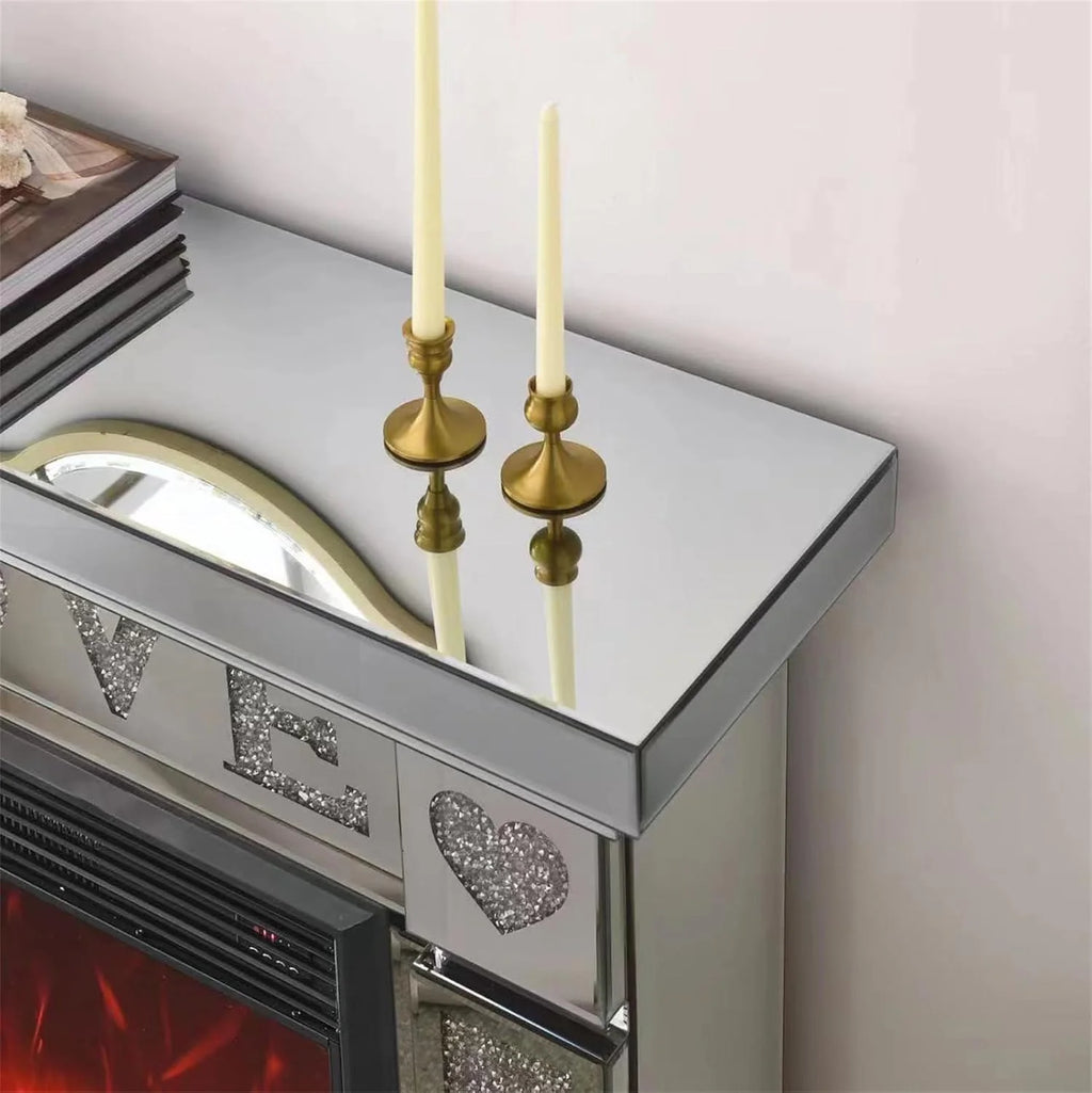 IKIFLY 47.24L x 41.33 H Mirrored Electric Fireplace
