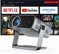 Officially-Licensed App & Auto FocusWhite Smart Mini Projector with WiFi and Bluetooth