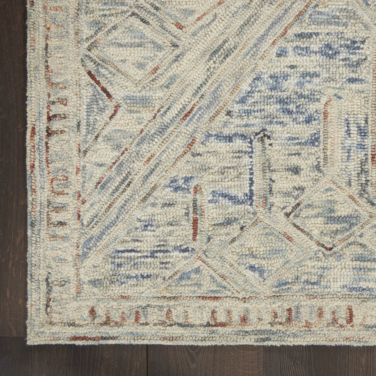 Tapis Nourison Linked Rustic Bohemian bleu/multicolore, 8 pi x 10 pi 6 po (8 pi x 11 pi)