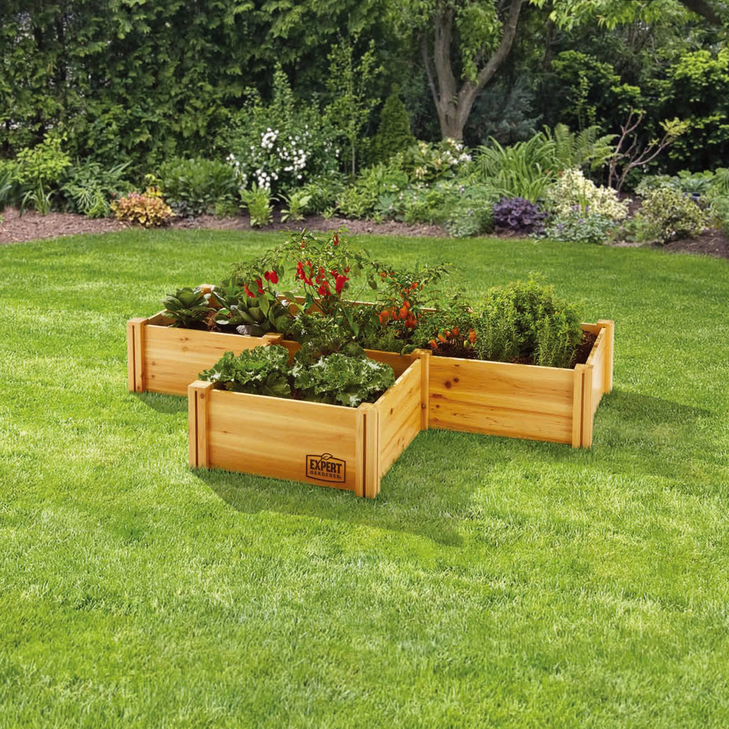 Jardinière d'extérieur en bois Expert Gardener, 2,25 m L x 0,6 m l x 27 cm H