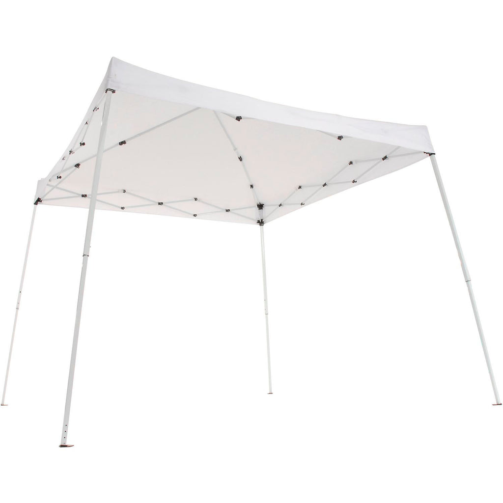 Tonnelle pliante portable, pieds inclinés, 3 m (L) x 3 m (l) x 2,72 m (H), blanc