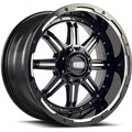 Grid Wheels 118955M1 18 in. Dia. x 9 in. GD10 0 mm Offset, 5 x 150 mm Wheel with Milled Lip, Gloss Black