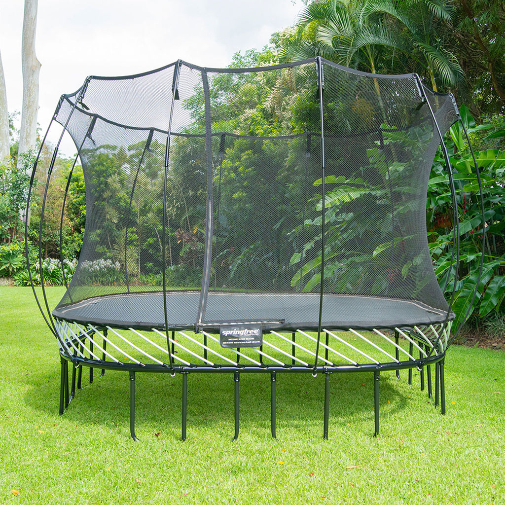 Springfree 13' x 13' Square Backyard Trampoline with Accessories, Black