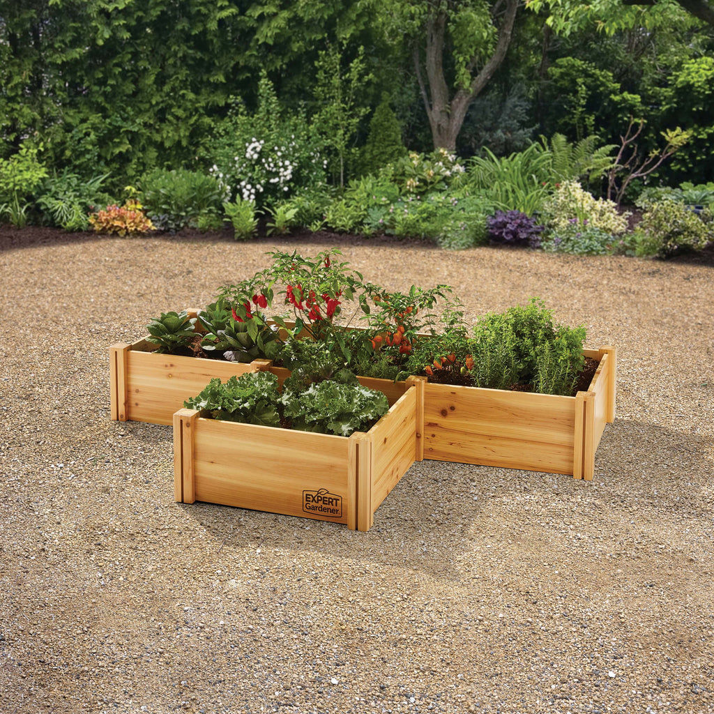 Jardinière d'extérieur en bois Expert Gardener, 2,25 m L x 0,6 m l x 27 cm H