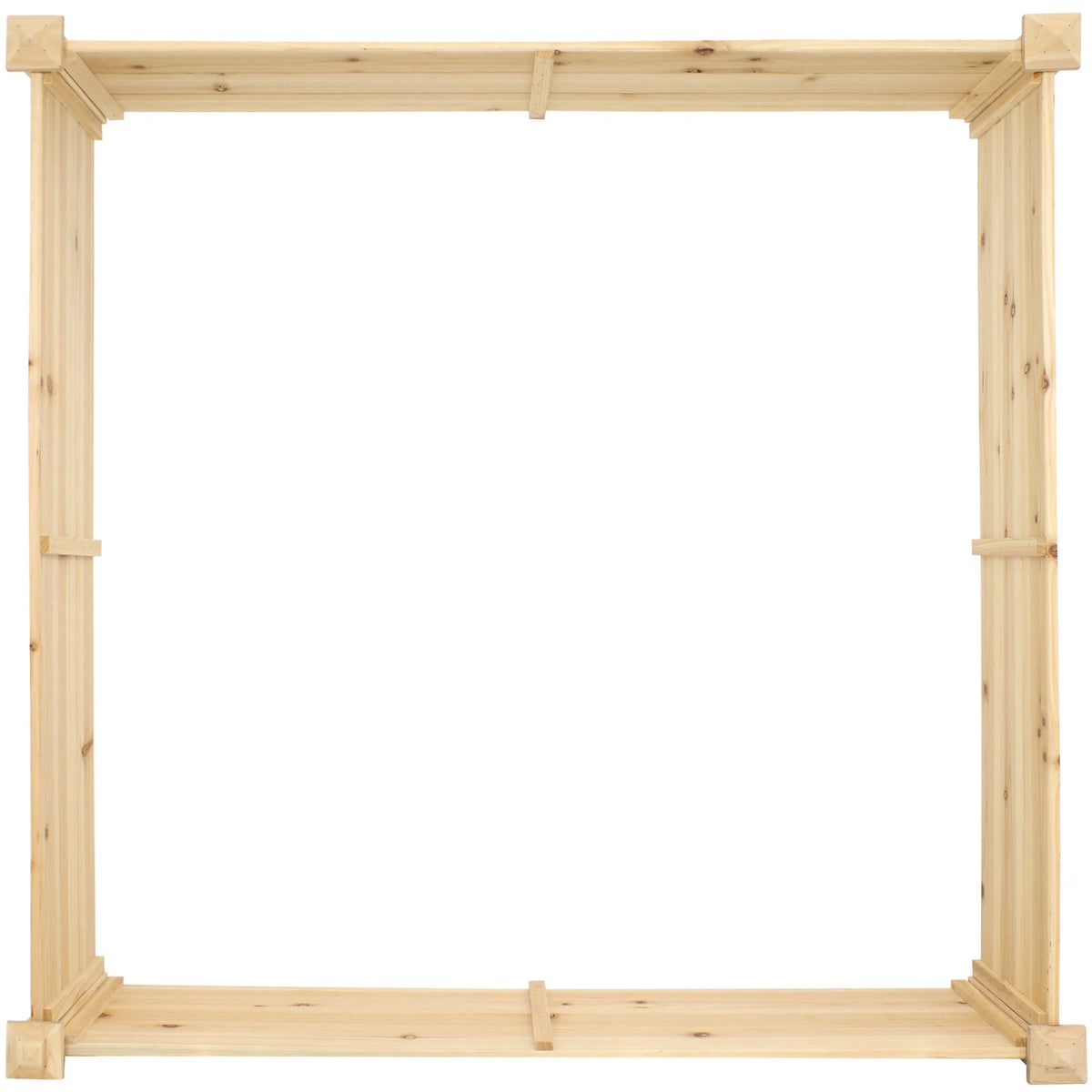 Jardinière surélevée rectangulaire d'extérieur en bois naturel Sunnydaze 24" x 48,25" x 12,25"