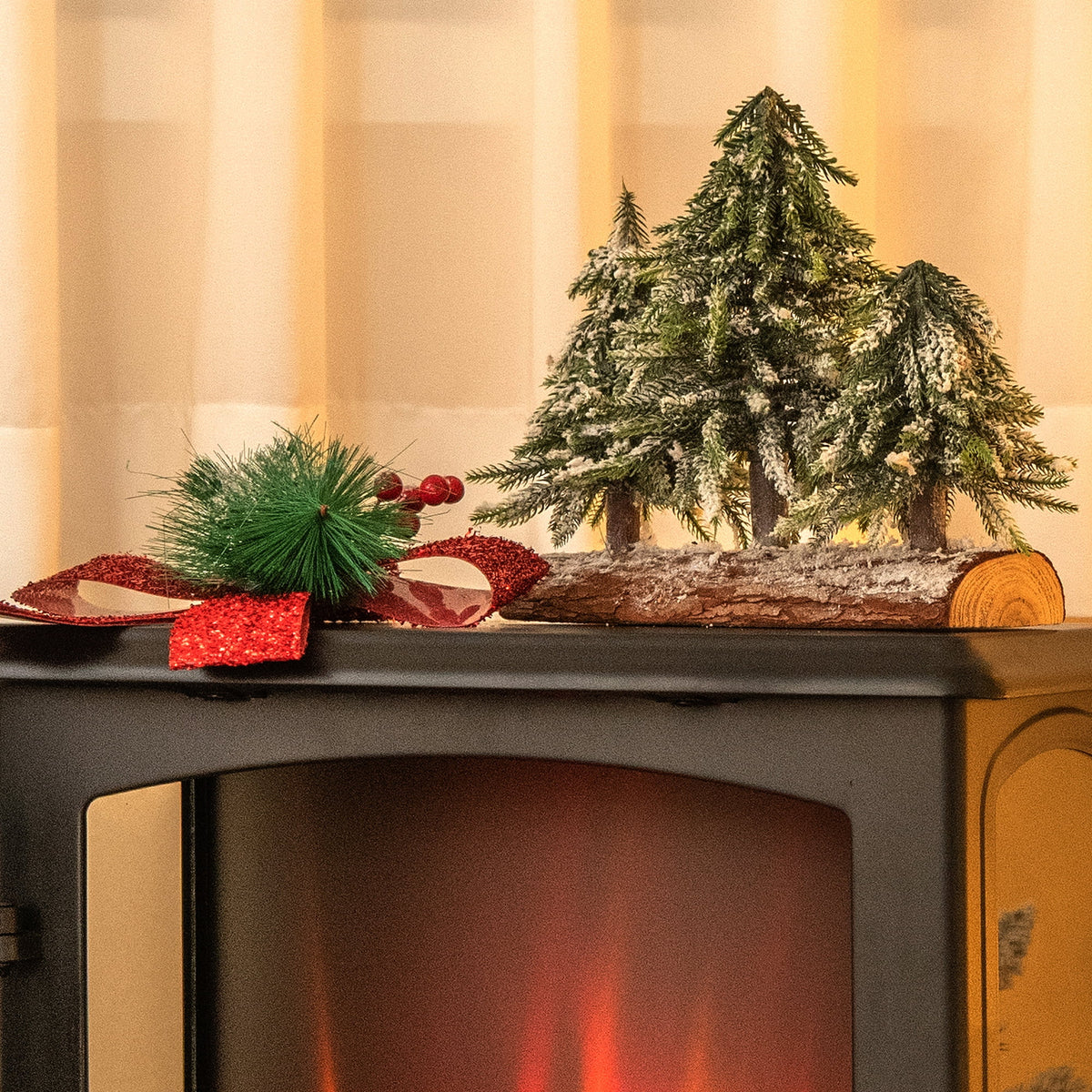 Costway 20'' x 23'' Freestanding 1400W Electric Indoor Fireplace
