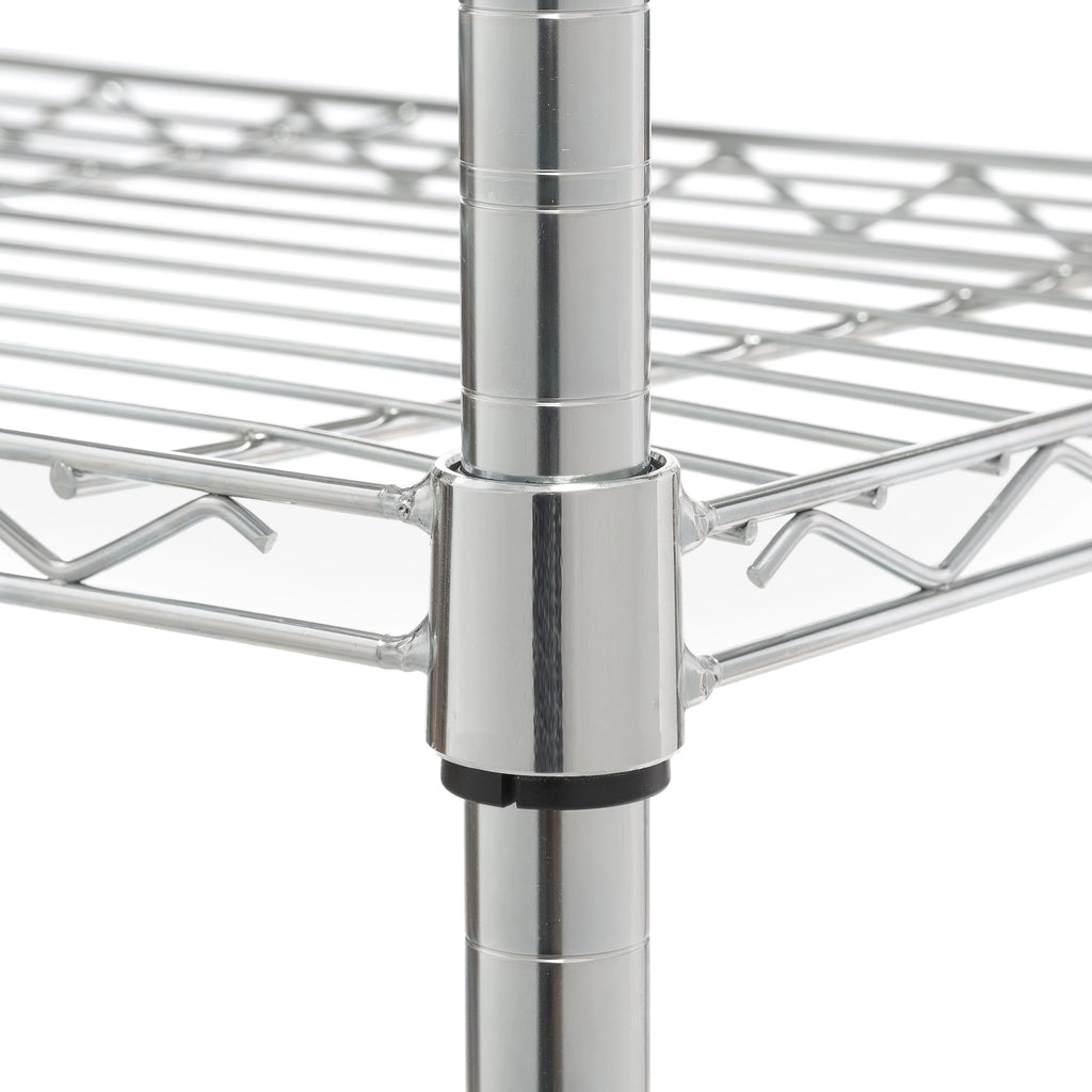 Hyper Tough Steel 3-Tier Storage Shelf Unit 30.6"H x 23.2"W x 13.4"D, 750lb Total Capacity, Chrome