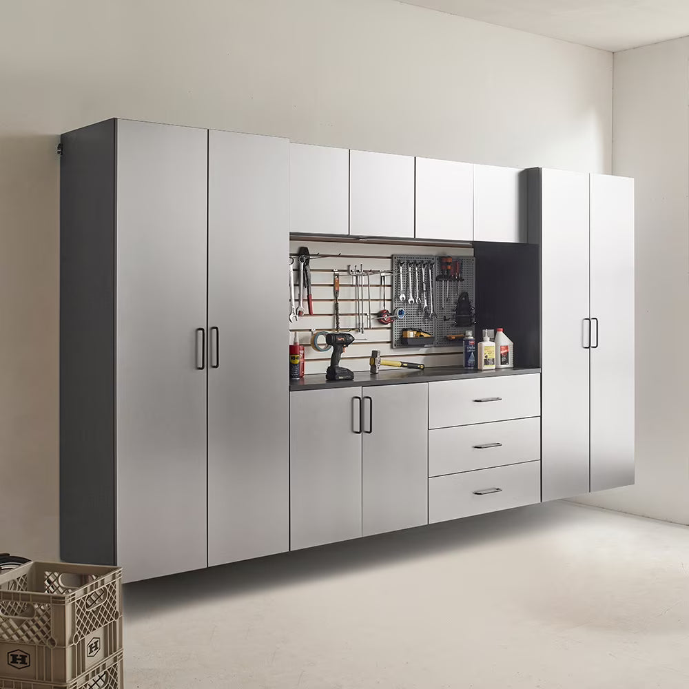 Ensemble d'armoires de garage Astro série, 128 po L x 79 po H x 20 po P (7 pièces)
