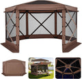 VEVOR 12 * 12ft 6 Sided Pop-up Canopy Shelter Tent with Mesh Windows, Portable Carry Bag