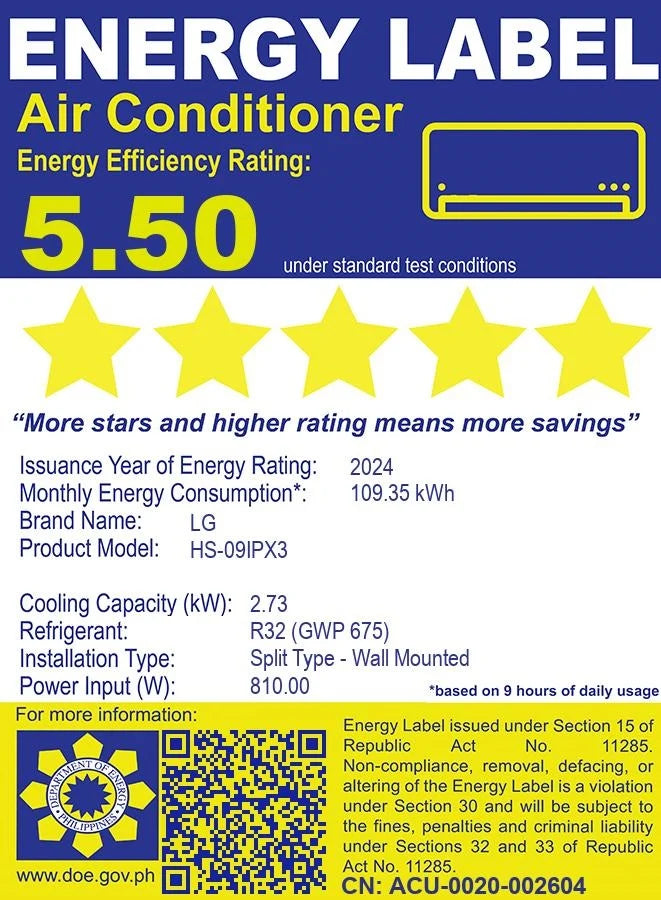1 HP Split Air Conditioner Inverter with Convenient Controls