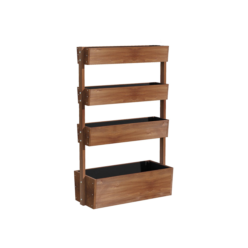 Jardinière surélevée Wilk 33,7 x 17,7 x 46, potager vertical en bois à 3 niveaux pour jardin, terrasse, balcon